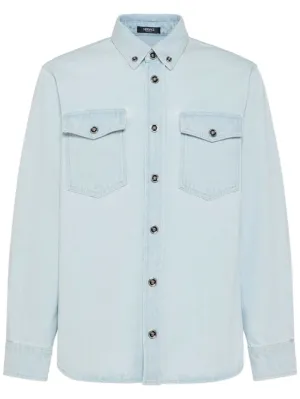 Versace   Bleached cotton denim shirt 