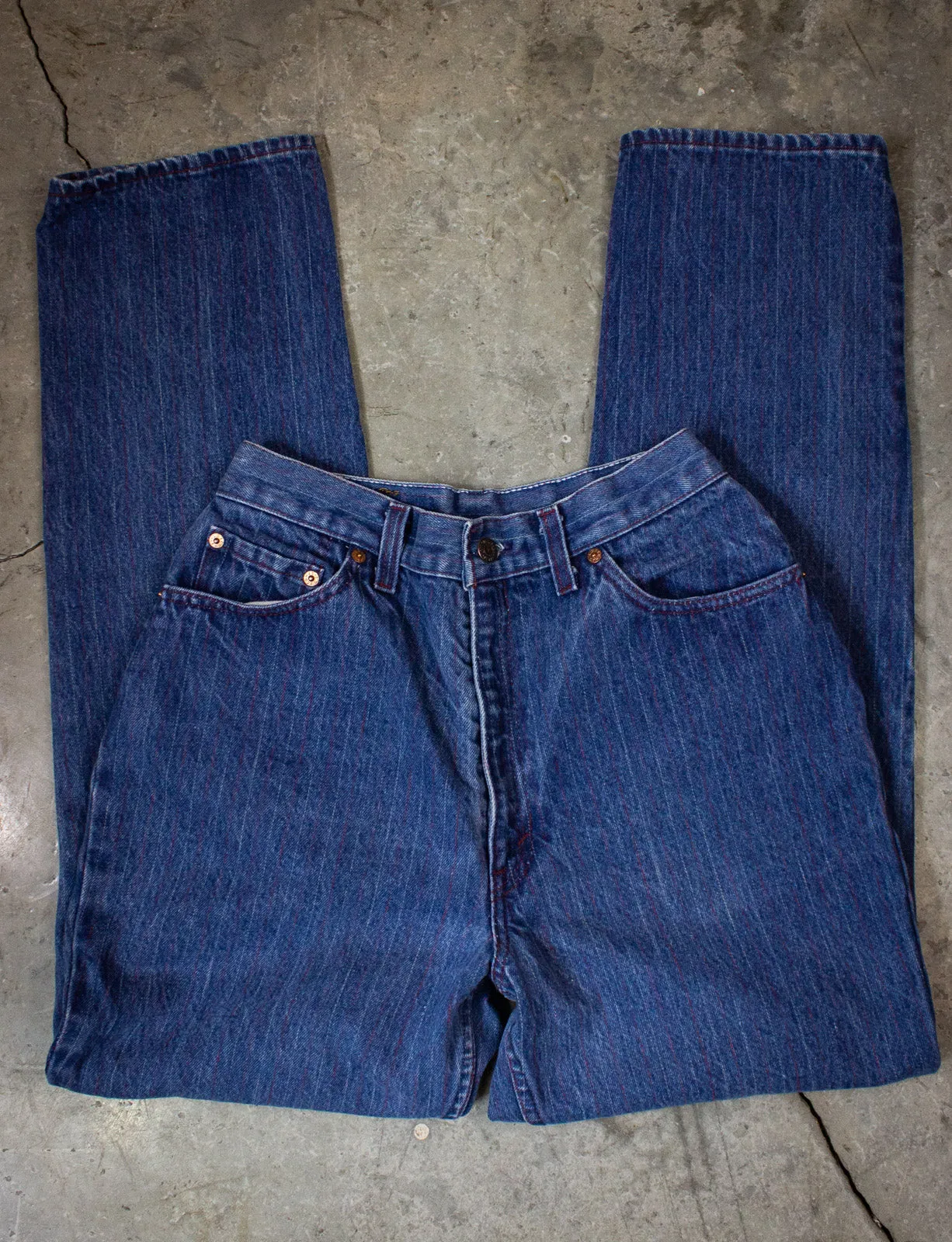 Vintage Levi's Striped 505 Denim Jeans 70s/80s Dark Wash 28x30