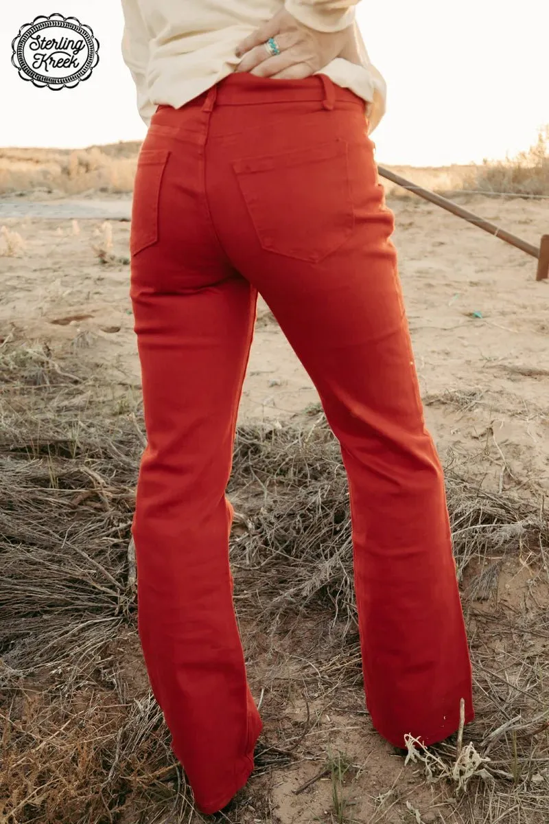 Walking West Denim Red Long