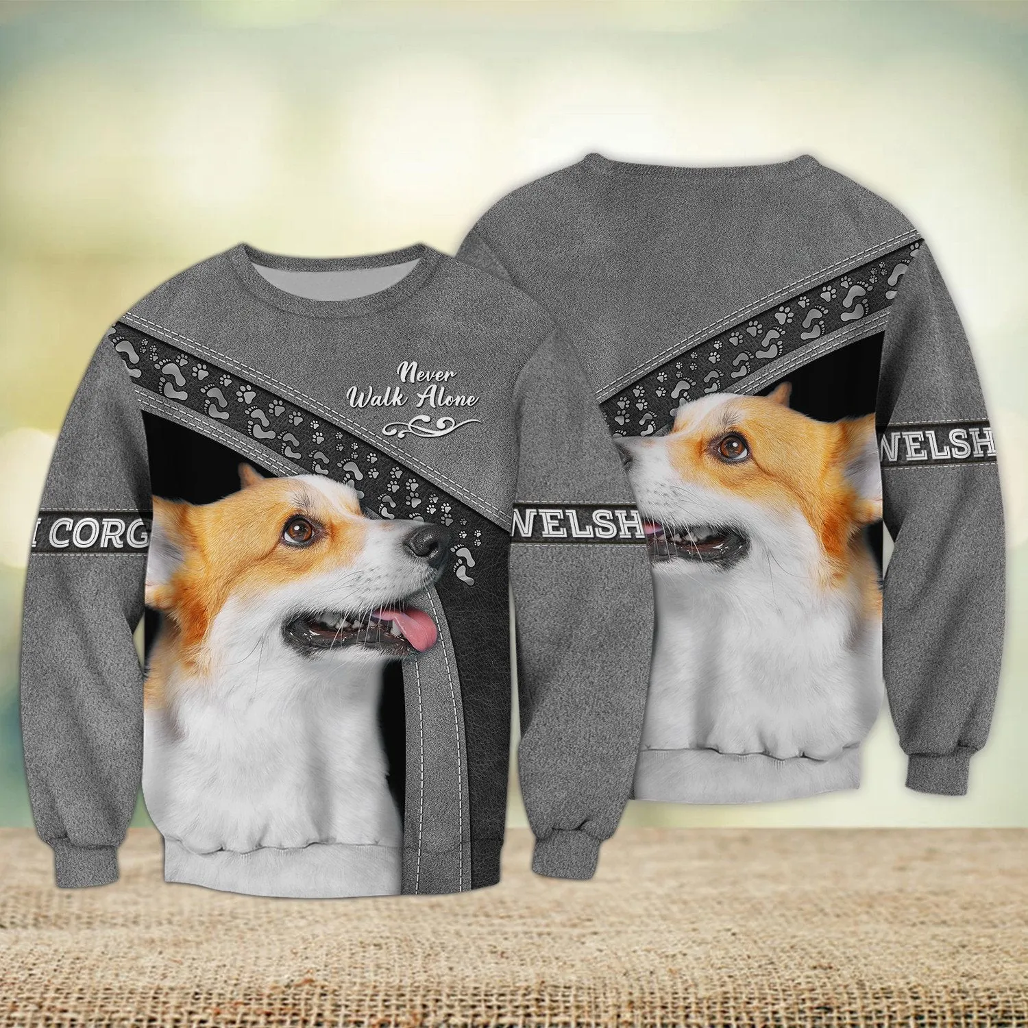 Welsh Corgi Lover Never Walk Alone 3D Full Print Shirts, Shirt For Dog Lovers, Dog Memorial Gifts for loss of Dog