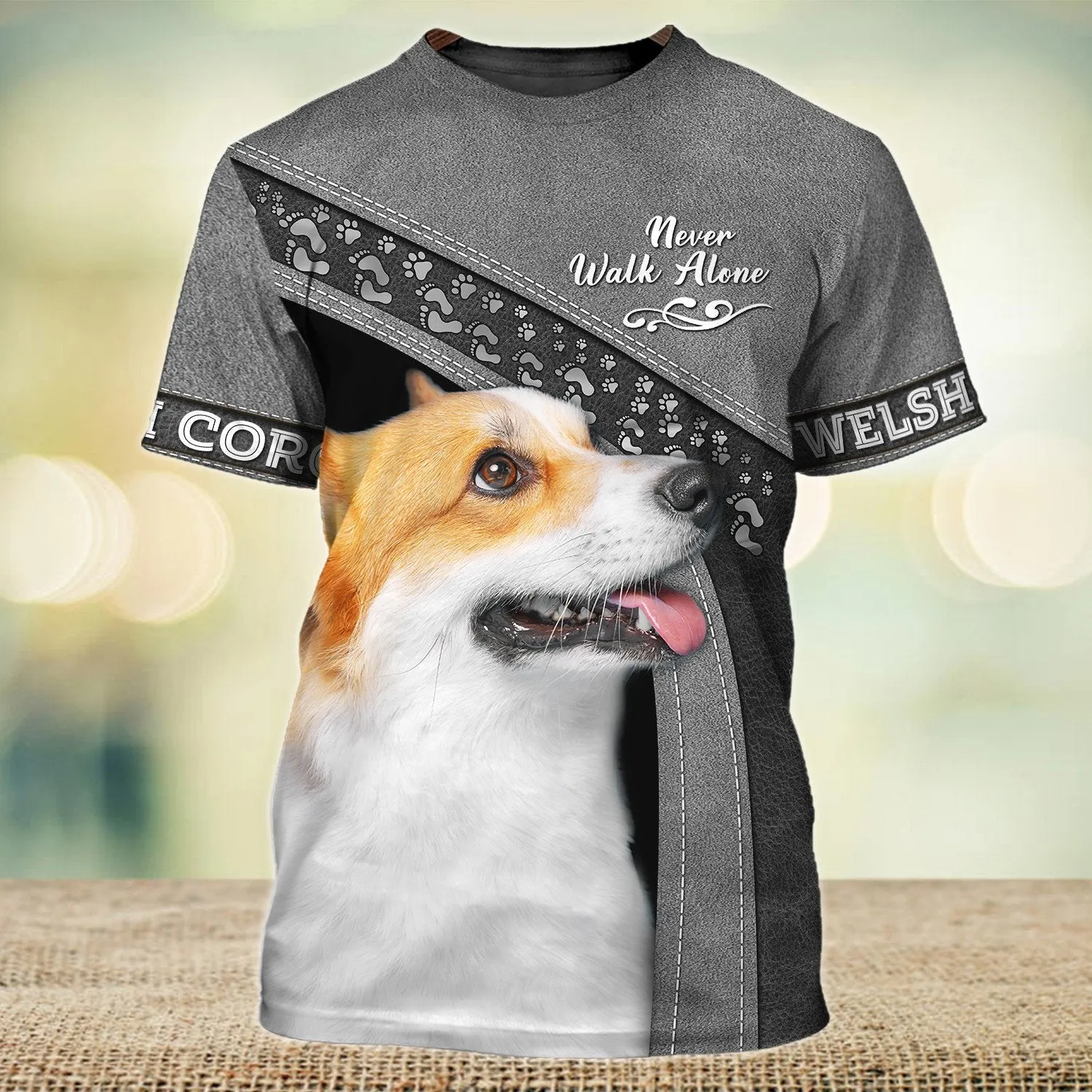 Welsh Corgi Lover Never Walk Alone 3D Full Print Shirts, Shirt For Dog Lovers, Dog Memorial Gifts for loss of Dog