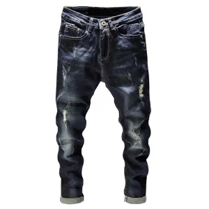 West Louis™ Dark Blue Stretch Slim Fit Denim Jeans