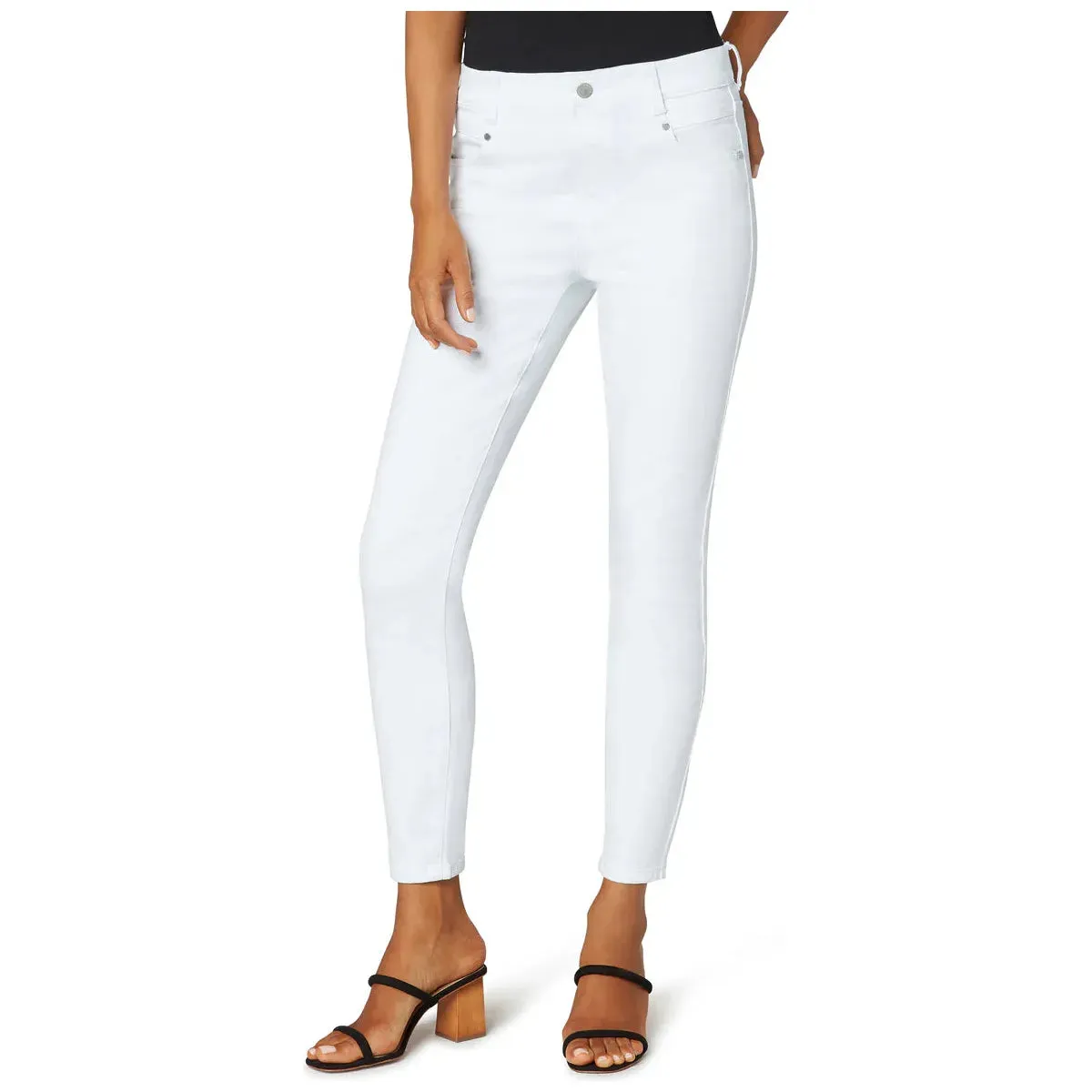 White Gia Glider Ankle Skinny Jeans