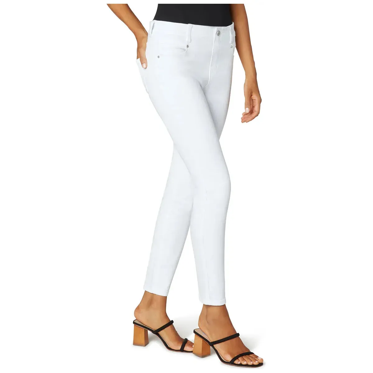 White Gia Glider Ankle Skinny Jeans