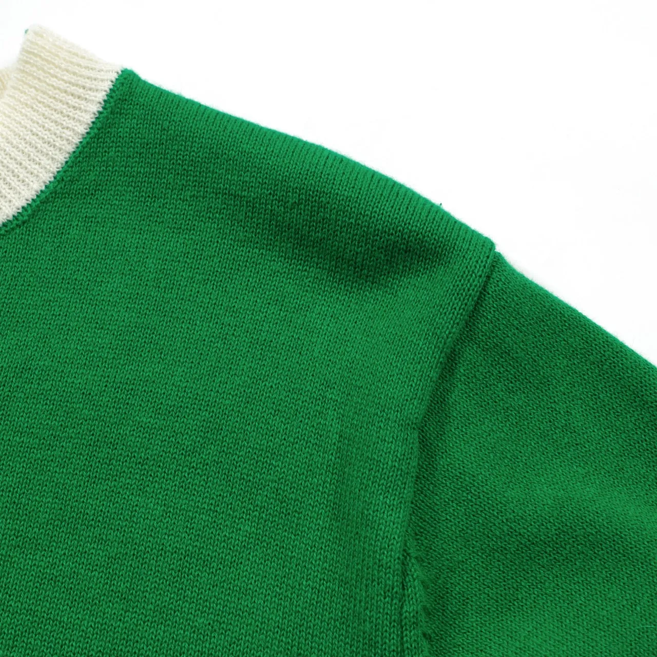 Women Green Knitted short Sleeves Knitwear