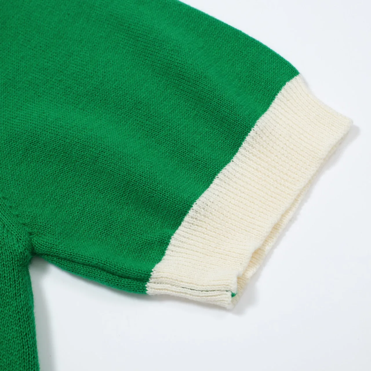 Women Knitted Good Times Short Sleeves Green Knitwear