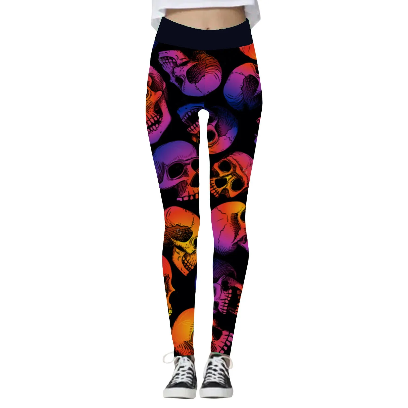 Women's Fashion Halloween High Waist Elastic Yoga Sports Leggings