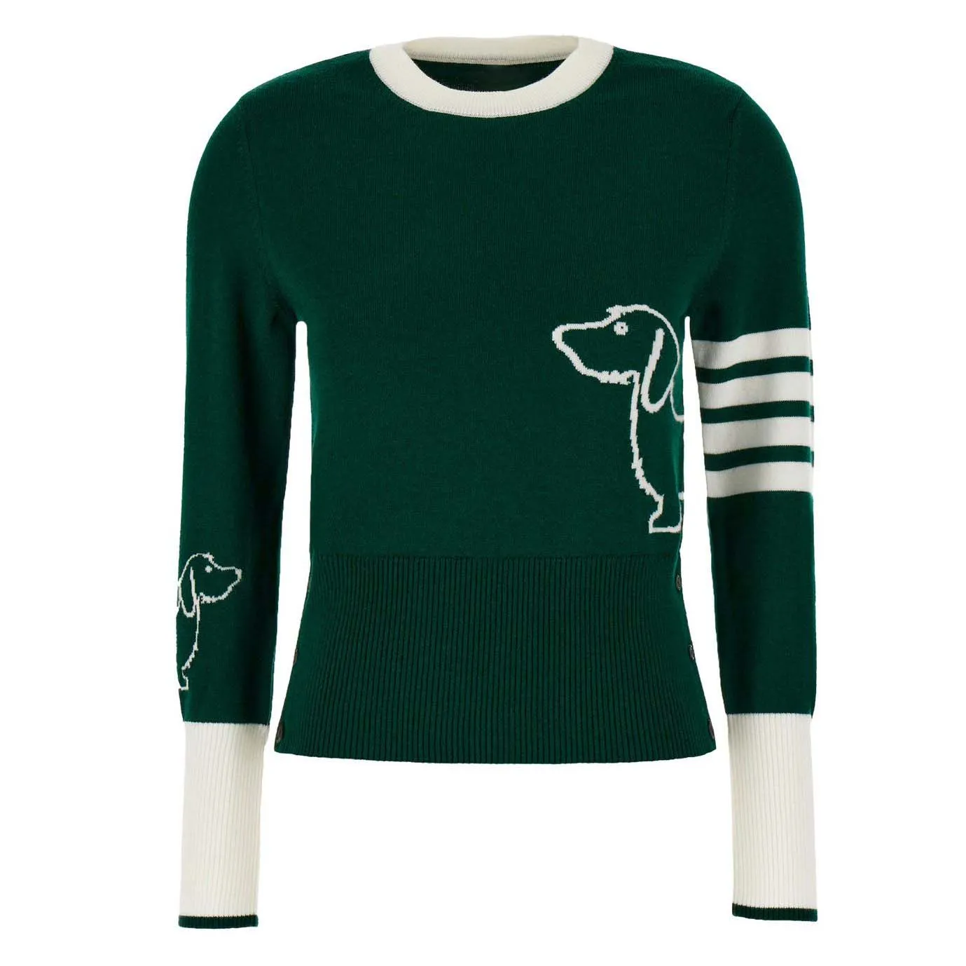 Women's green vintage cotton knit T-shirt