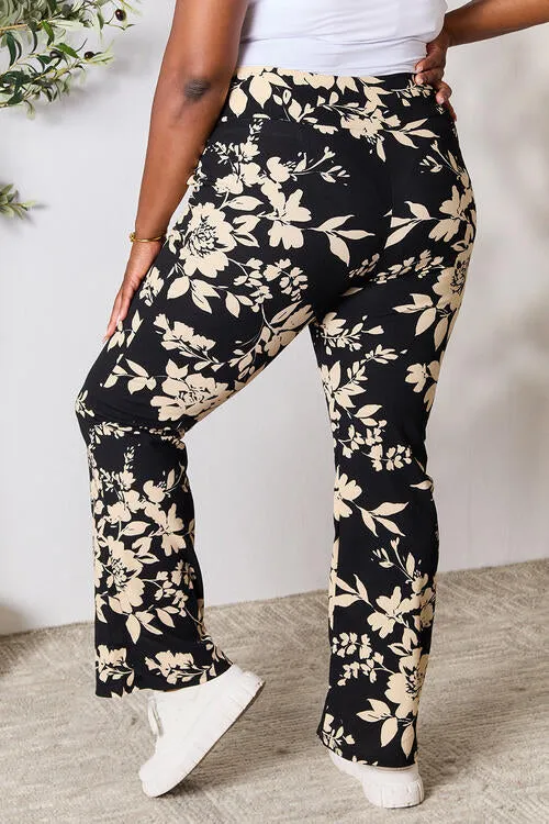 Women's Heimish Full Size High Waist Floral Flare Pants