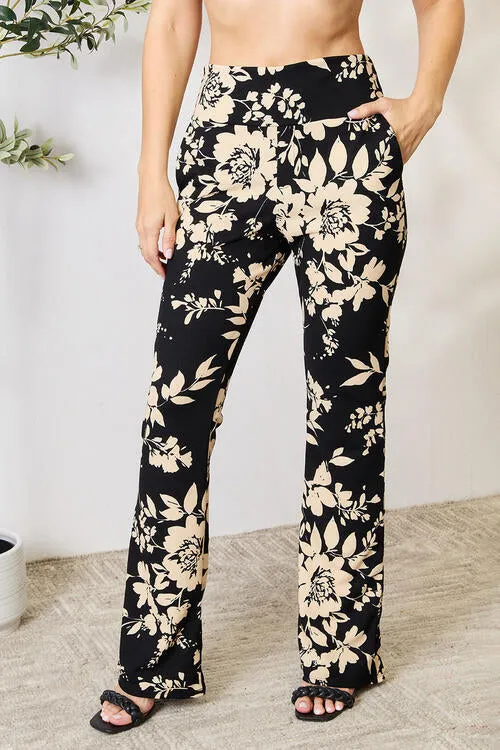 Women's Heimish Full Size High Waist Floral Flare Pants