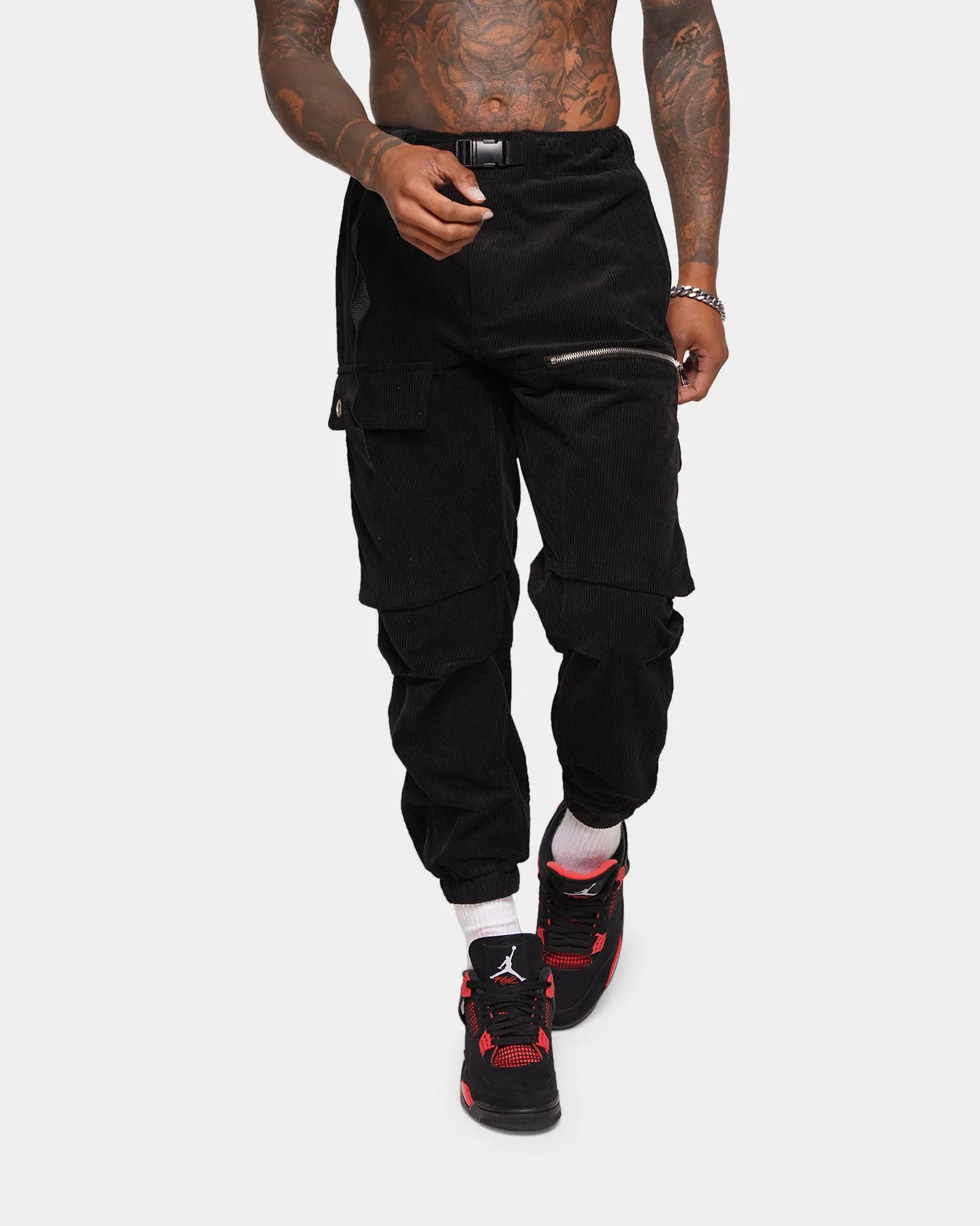 XXIII Brice Corduroy Cargo Pants Black