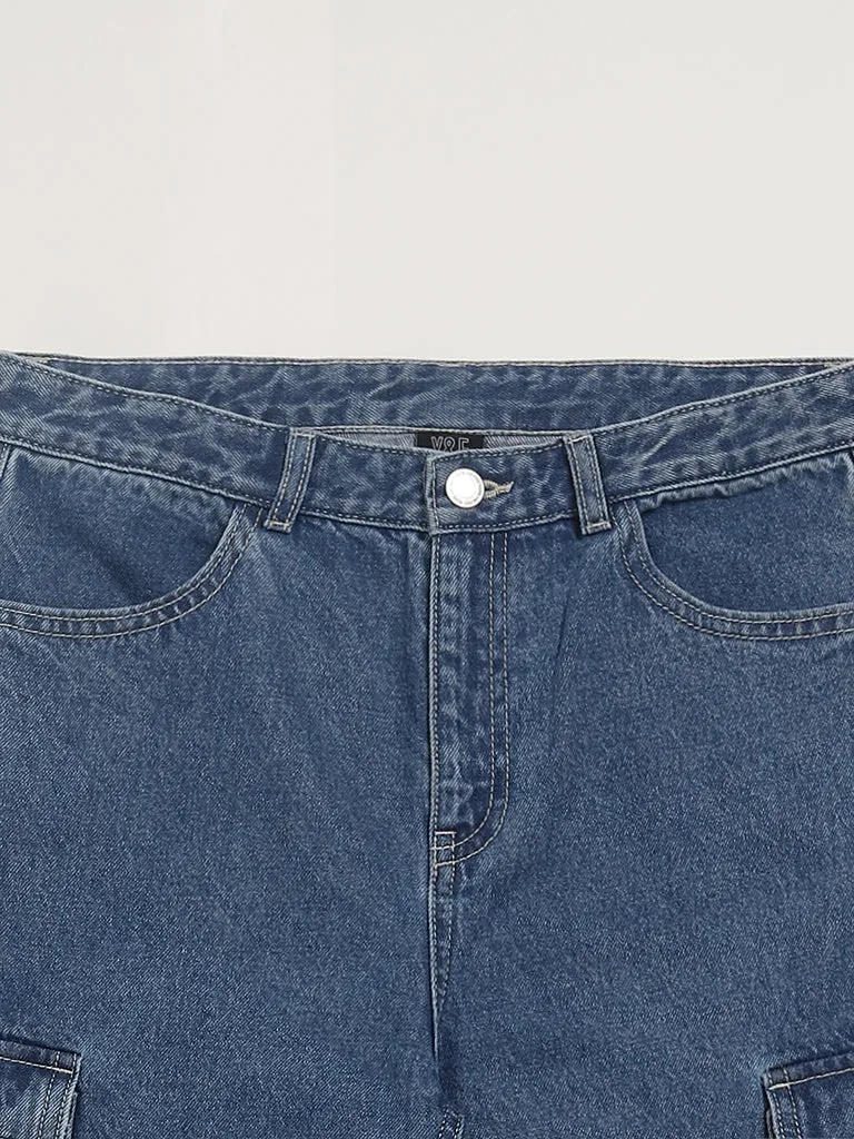 Y&F Kids Blue Relaxed - Fit High Rise Jeans